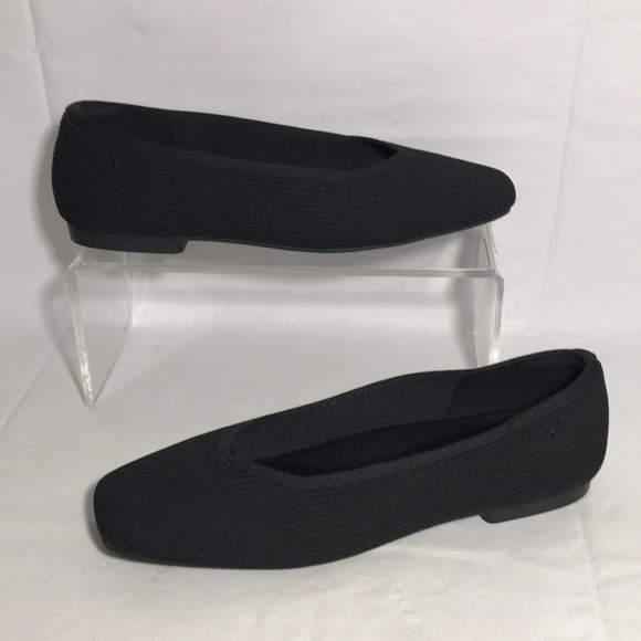 VIVAIA Margot 2.0 Black Flats Shoes Square Toe V-Cut Women’s Size 40.5 or 9-9.5